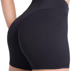 Sunzel No Front Seam High Waist Gym Shorts for Women, Squat Proof Biker Shorts with Tummy Control for Yoga Workout Running