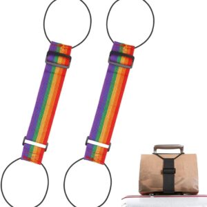 Multi Use Strong Adjustable Luggage Connector Straps, 2026 New Flexible and Adjustable Elastic Fastening Belt for Luggage Strap, Add a Bag Easy to Travel Suitcase (Iridescent 2Pcs)