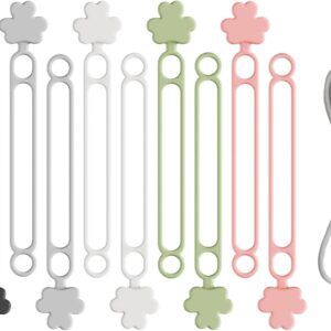 Data Cable Organizer, 2026 Upgrade Silicone Cable Ties Reusable Cable Management Organizers, Multipurpose Elastic Cord Organizer for Fastening and Bundling Cable Cords Wires (10PC B)