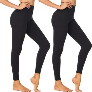 NexiEpoch High Waisted Leggings for Women - Black Tummy Control Compression Soft Yoga Pants for Workout Reg & Plus Size