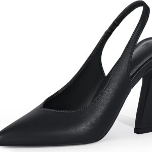 gihubafuil Womens Slingback Kitten Heels Closed Pointed Toe Wedding Party Dress Pumps Shoes