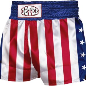 O2TEE Girls Competition Boxing Shorts Combat Boxer Trunks for Cage Fighting Grappling,American Flag XS