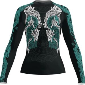 Viking Women's Long Sleeve Compression Shirt BJJ Rash Guard Fightwear for Grappling MMA