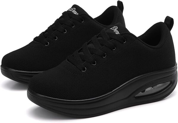 RUIDENG Walking Shoes for Women Air Cushion Nurse Slip Resistant Work Running Sneakers Platform Sneakers Comfortable Rocker Thick-Soled Weight Light