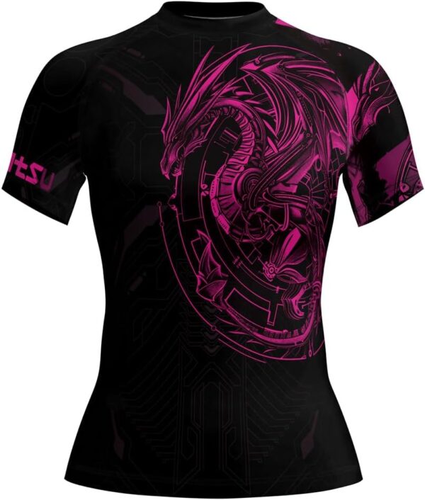 Cyber Women’s BJJ Rash Guard – Short Sleeve Compression Shirt for Grappling and MMA Workouts