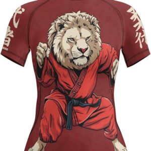 Lion No-Gi Jiu Jitsu Rash Guard for Women – Durable BJJ Long Sleeve Shirt Compression for MMA Grappling