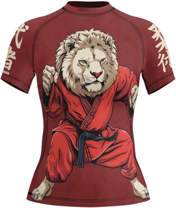 Lion No-Gi Jiu Jitsu Rash Guard for Women – Durable BJJ Long Sleeve Shirt Compression for MMA Grappling