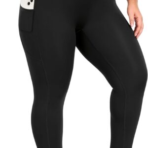 Heathyoga X-6XL Plus Size Leggings for Women with Pockets Tummy Control Plus Size Yoga Pants High Waist Workout Clothes