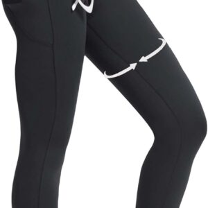 High Waist Leggings with Pockets Tummy Control Workout Butt Lifting Compression Leggings for Women with Hook