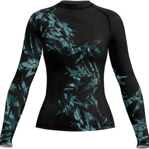 Cyber Women's Rash Guard Shirt Long Sleeve BJJ Compression Base Layer for MMA JIT Jitsu Grappling