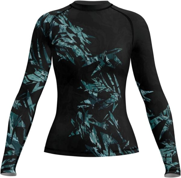 Cyber Women's Rash Guard Shirt Long Sleeve BJJ Compression Base Layer for MMA JIT Jitsu Grappling