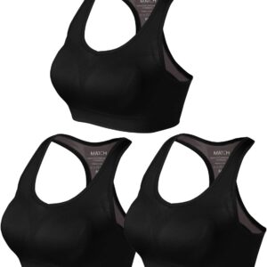 Match Racerback Sports Bras for Women – Padded Seamless Strappy Workout Tops for Yoga Gym Runing Fitness Sports Bras