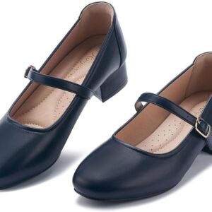 Mary Jane Shoes Women Low Heels Dress Shoes Pumps Low Heel 2 Inch Chunky Heel Mary Janes Pumps with Adjustable Ankle Strap for Women Dressy Casual