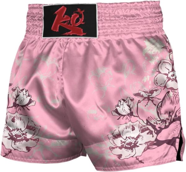 ChenHang Women Boxing Shorts Muay Thai Trunks Pink Flower Sakura MMA Sport Kick Martial Arts Training Gym Costume