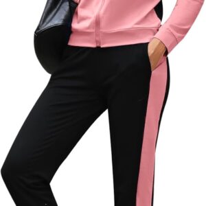 Marvmys Women's Tracksuit Set 2 Piece Sweatsuit Outfits Long Sleeve Zip Up Lounge Jogger Set with Pocket