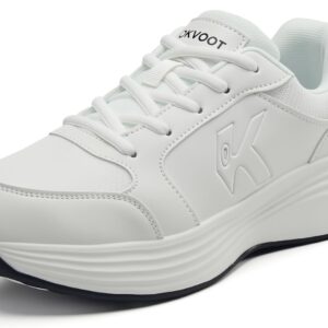 Women's Running Shoes Walking Shoes Wide Width Leather: Comfortable Shock Absorbing Breathable Lightweight Non-Slip Athletic Fashion Sneakers for Tennis Gym Workout Training Casual