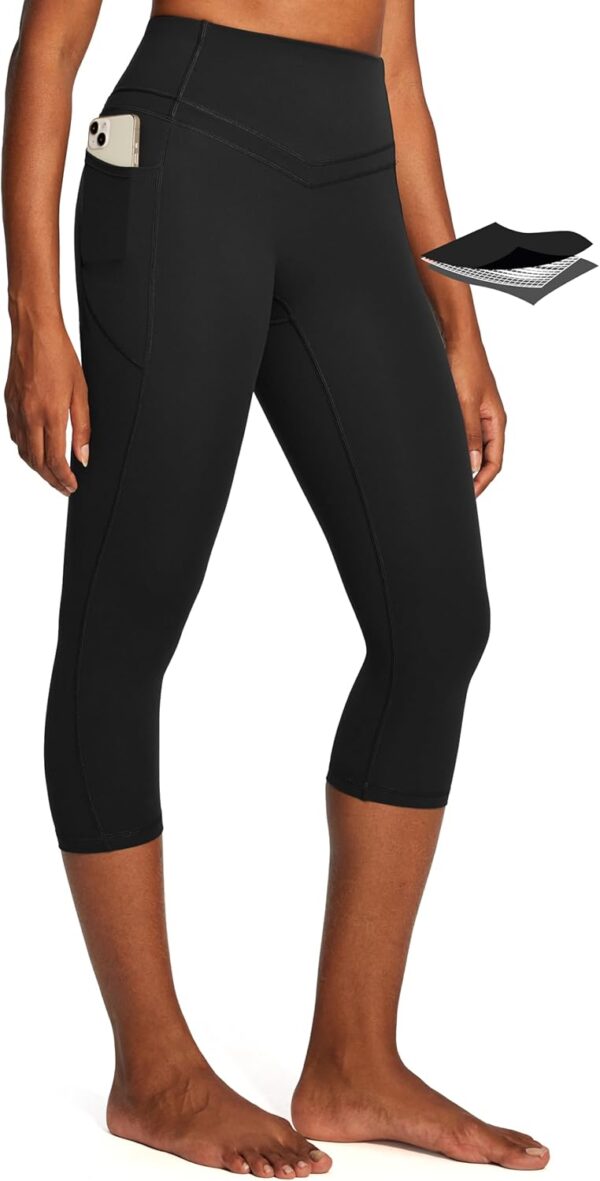 IUGA Capri Leggings for Women Tummy Control Compression Leggings Workout High Waist Athletic Yoga Pants with Pockets