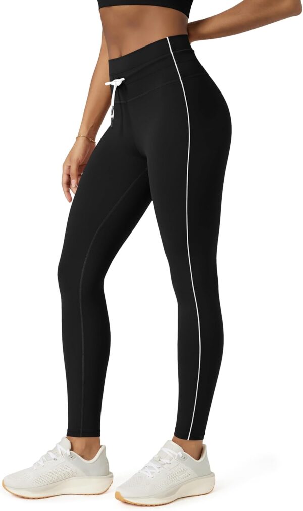 ODODOS Women's Drawstring Tie Leggings 25" / 28" High Waist Workout Yoga Pants