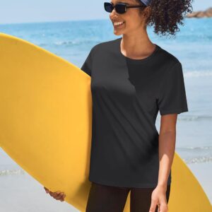 Women's UPF 50+ Sun Protection Quick Dry Short Sleeve T-Shirts Swim Hiking Running Workout Rash Guard Tops