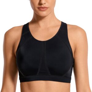 SYROKAN Full Coverage Plus Size Sports Bras for Women High Support Racerback Padded Bras for Women No Underwire