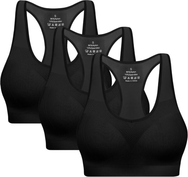 Racerback Sports Bras for Women with Pads - High Impact Athletic Tank Tops for Yoga and Workout Brassieres Bra