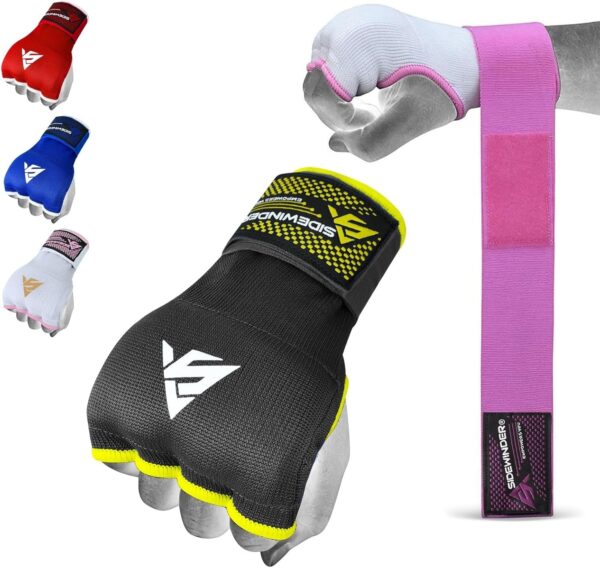 SideWinder Boxing Inner Hand Wraps Gel Padded Gloves Wrist Support Fist Protector Great for MMA, Muay Thai, Kickboxing, Martial Arts Training