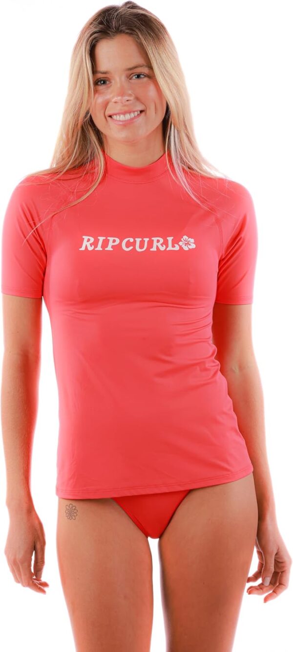 Rip Curl Women's Short Sleeve Rashguard with UPF 50+ Sun Protection - Quick Dry, Moisture-Wicking Swim Shirt