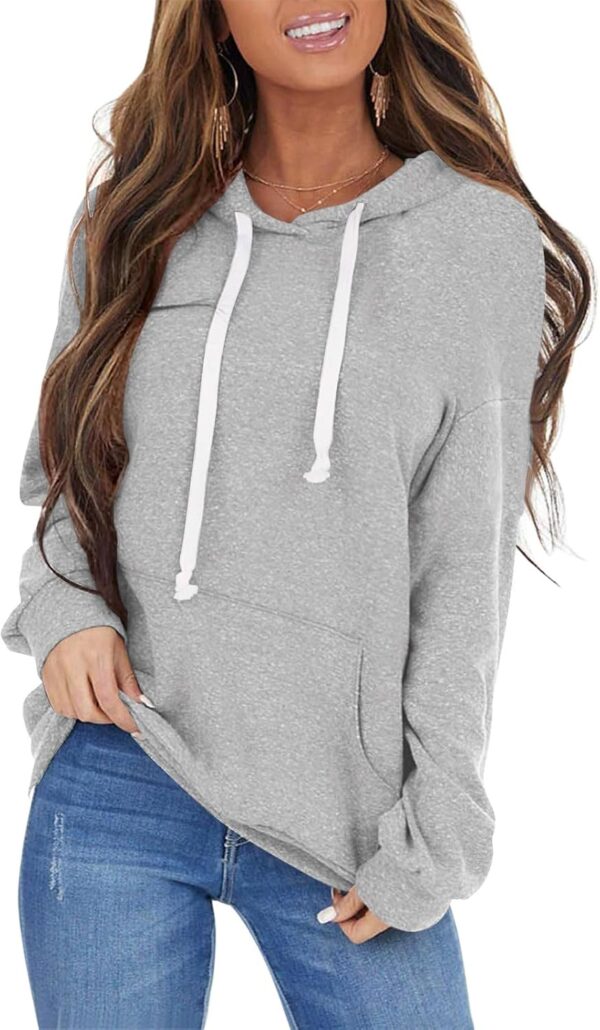 PGANDS Women's Long Sleeve Drawstring Hoodies Sweatshirt Casual Loose Lightweight Pullover Tops with Pocket