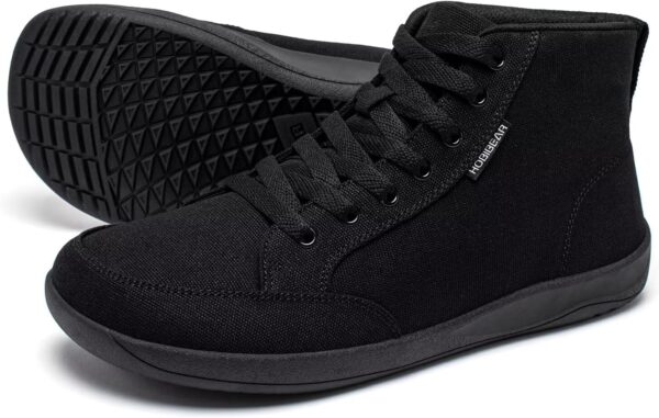 HOBIBEAR Womens Barefoot Shoes | Wide Toe Box | High Top Canvas | Comfortable Trail Running Sneaker