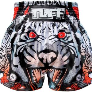 TUFF Muay Thai Boxing Shorts "Grey Roaring Tiger"