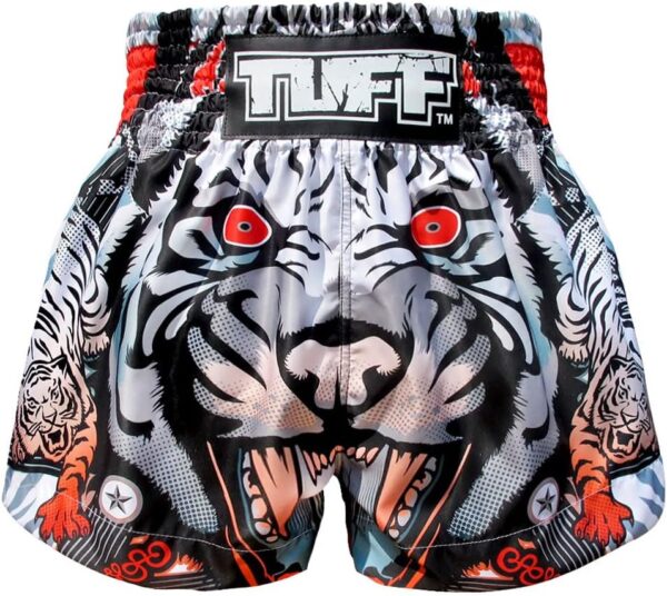 TUFF Muay Thai Boxing Shorts "Grey Roaring Tiger"