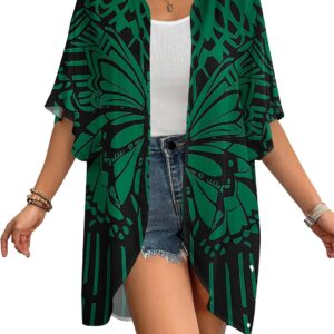 Bsubseach Women’s Kimono Cardigan Open Front Bathing Suit Cover Up Half Sleeve Cardigans Casual Beach Top