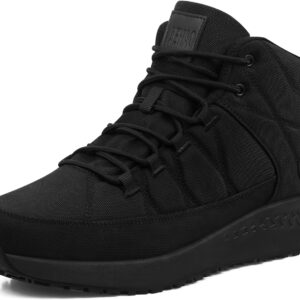 Non Slip Work Boots for Women Slip Resistant Shoes Waterproof Kitchen Chef Food Service Restaurant Working Ankle Boot Cotton-Padded Outdoor Walking Sneakers