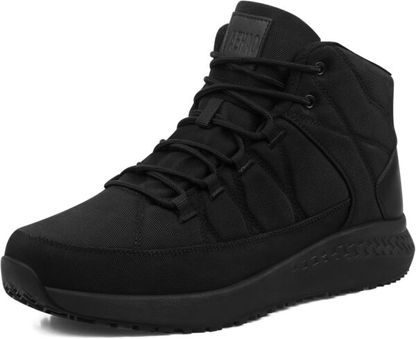 Non Slip Work Boots for Women Slip Resistant Shoes Waterproof Kitchen Chef Food Service Restaurant Working Ankle Boot Cotton-Padded Outdoor Walking Sneakers