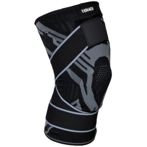 Tenace BJJ Knee Brace Grappling - Compression Knee Pad for Jiu Jitsu, MMA, Muay Thai, Wrestling, Judo - High Durability and Performance Unisex (Black, Medium)