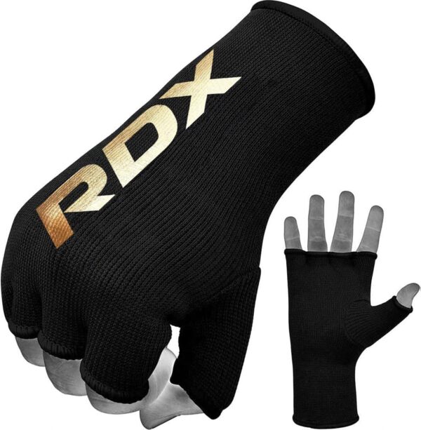 RDX Boxing Hand Wraps Half Finger Inner Gloves for Punching - Elasticated Bandages Fist Protection - Great for MMA, Muay Thai, Kickboxing, Martial Arts Training, Combat Sports, Home Gym Workouts