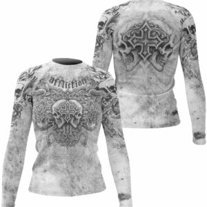 Women’s Gothic Faith Combat Rash Guard – Long-Sleeve Compression Athletic Shirt for BJJ MMA No-Gi Training
