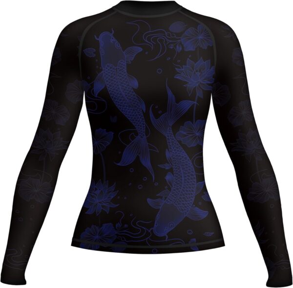 Koi Fish Women's MMA Rash Guard Long Sleeve Compression Fit Shirt for Jiu Jitsu Grappling BJJ