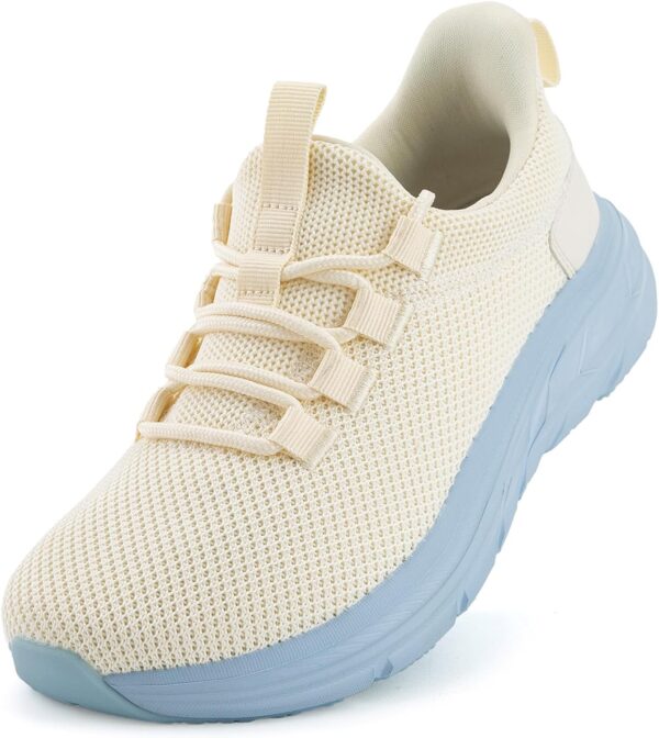 KOLILI Women's Wide Toe Box Shoes Easy Slip On Cushion Walking Sneakers