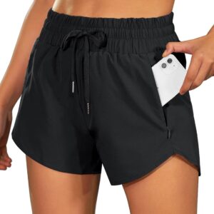BMJL Women's Running Shorts 2.5" High Waisted Athletic Short Summer Gym Workout Short with Zipper Pockets