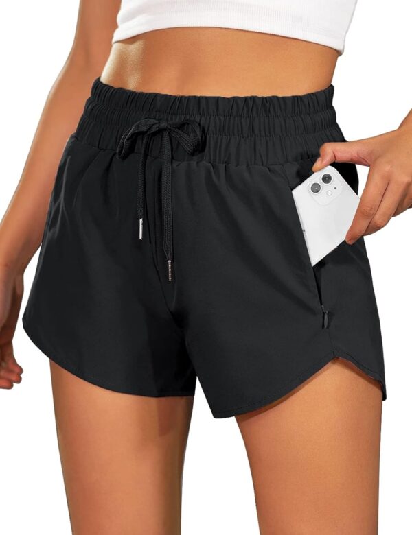 BMJL Women's Running Shorts 2.5" High Waisted Athletic Short Summer Gym Workout Short with Zipper Pockets