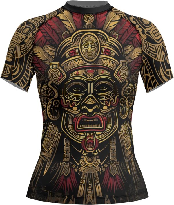 Aztec Women’s No-Gi Rash Guard – Short Sleeve Base Layer Compression Shirt for BJJ and Combat Sports
