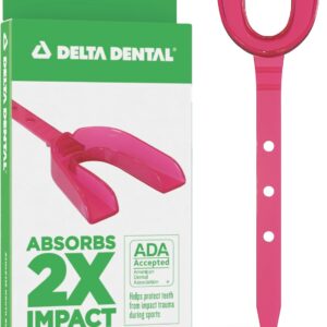 Delta Dental Strapped Sports Mouth Guard - ADA Accepted - 2X The Impact Absorption - Works with Braces