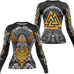 Viking Women's Rash Guard Shirts Long Sleeve Compression Fightwear Tops for BJJ MMA (US, Alpha, XX-Small, Regular, Regular, V1)