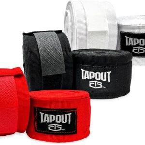 TAPOUT Multicolor Handwraps 6-Pack: (2) Black, (2) White, (2) Red