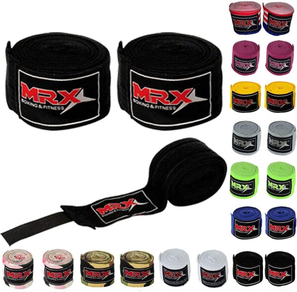 MRX BOXING & FITNESS Boxing Hand Wraps 100% Cotton Multi Colors Great for MMA Boxing Muay Thai Kick Boxing Training 118, 160, 180 Length