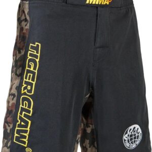 Tiger Claw - Polyester Fight Shorts - Black with Camo Trim