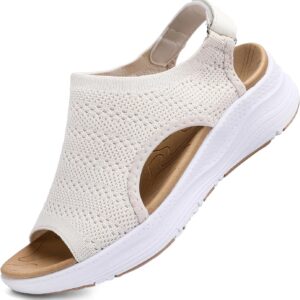 Women Arch Support Orthotic Walking Sandals Open Toe Adjustable Ankle Strap