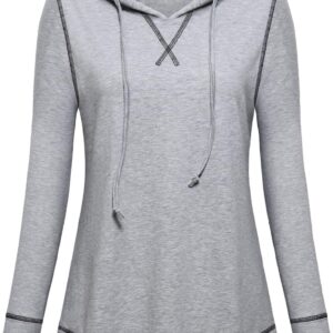 MOQIVGI Womens Long Sleeve Lightweight Activewear Casual Running Yoga Workout Hooded Tops