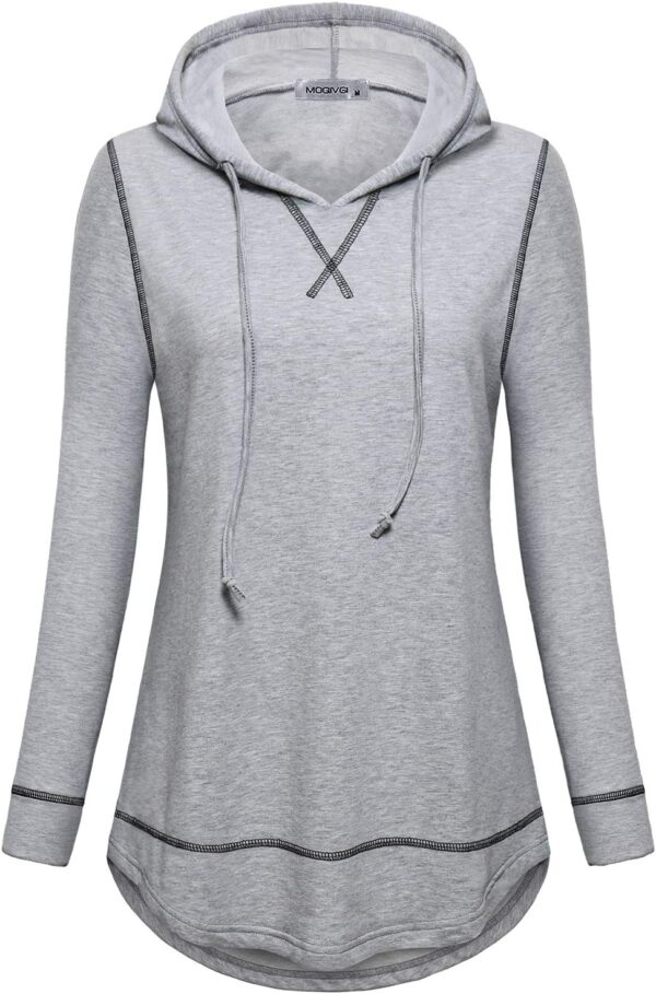 MOQIVGI Womens Long Sleeve Lightweight Activewear Casual Running Yoga Workout Hooded Tops